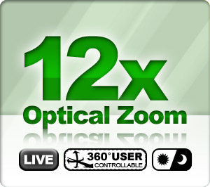 12x Optical Zoom - Live Stream - Robotic PTZ - Day/Night Function